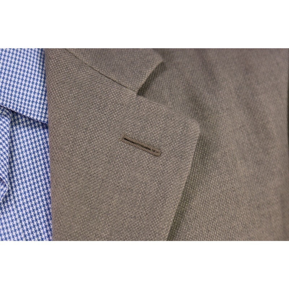 Armani Collezioni Tan Woven Wool Western Style Blazer Jacket 40R - Picture 5 of 8